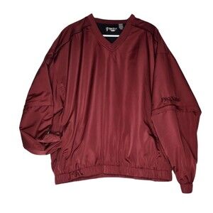 Pro Tour Golf Pullover Jacket Mens Size XL Windbreaker Zip Off  Sleeves Maroon